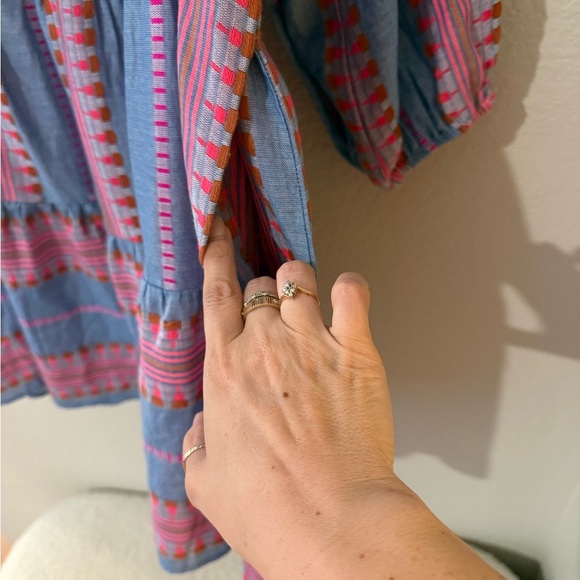 EUC Velvet by Graham & Spencer Blaize Striped Cotton Dress pink blue - Picture 8 of 11